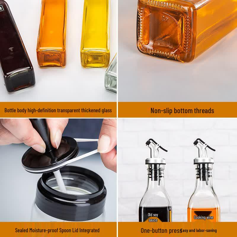 HuiMaiYuan Glass Seasoning Jar & Oil Bottle Set