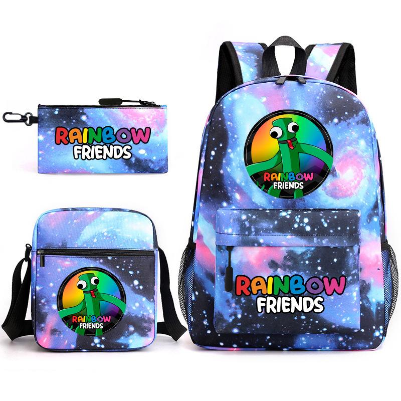Rainbow Friends Gra Rainbow Friends Plecak Szkoła Podstawowa Torba Szkolna Gwiazda Zestaw Trzech Sztuk