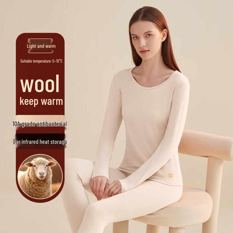

DingGuagua Couple s Wool Blend Thermal Underwear Set 2XL