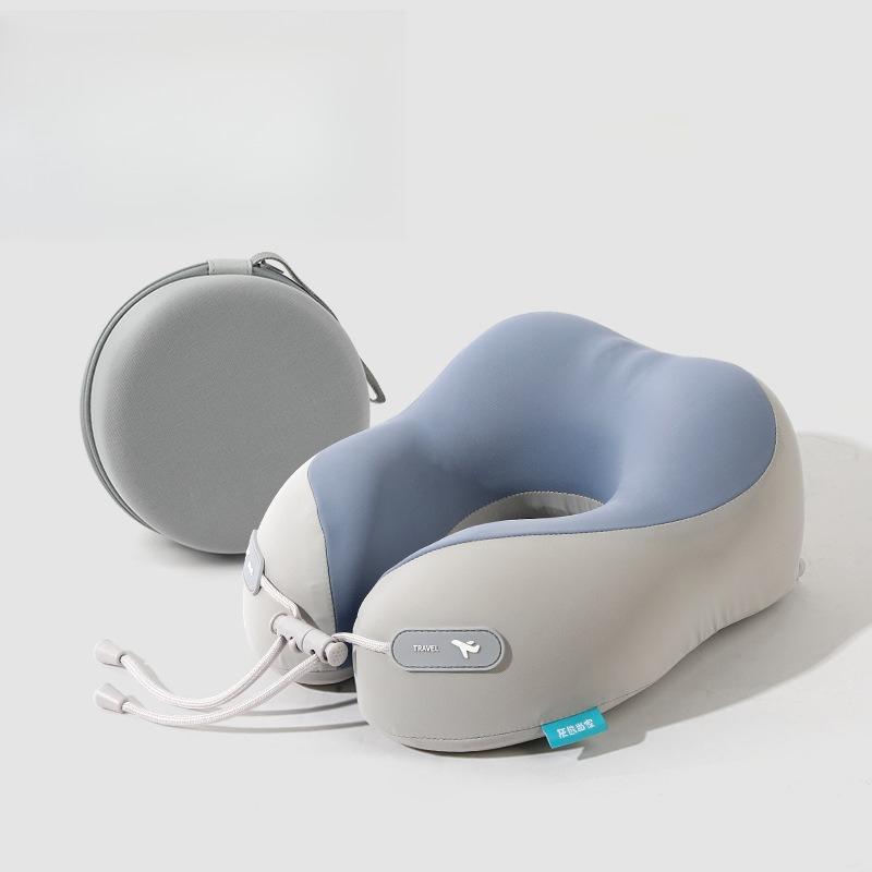 Car Pillow Ice Silk Memory U Cotton Pillow Office Nap Pillow Can Store Airplane Pillow