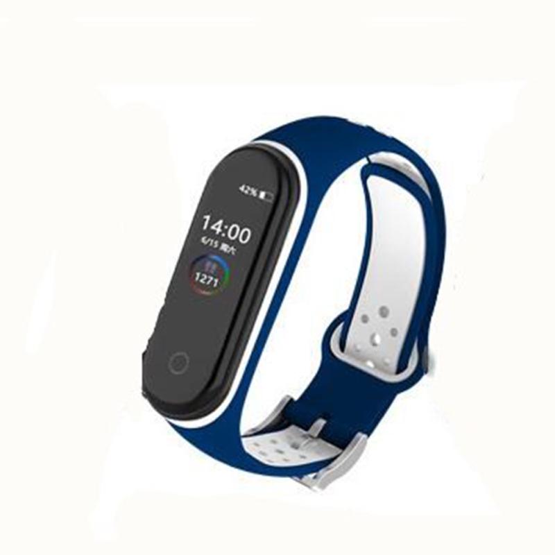 Çift Renkli Yuvarlak Delikli Watch Band Tokalı Bilek Kayışı XIAOMI MI Band için Yedek Bileklik