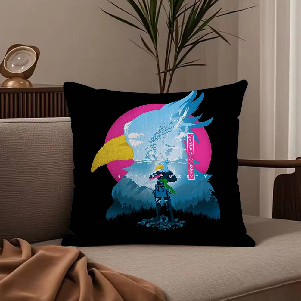 Anime S-Shangri-La Frontier Pillow Case Anti-dustmite Pillowcase Invisible zipper silky short plush Sofa cushion cover