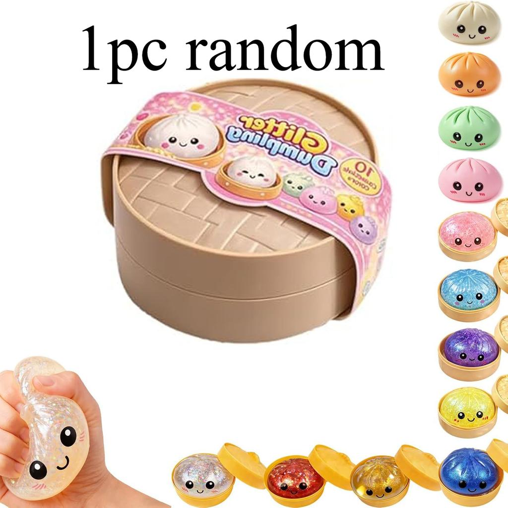 Glitter Pierożek Pierożek Squishy Glitter, Pierożki Squishy Glitter, Fidget Odstresowujący Lęk, Miękka Ciastolina do Ściskania Odstresowująca
