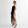Foreign Trade Amazon Wish Women's New Lace See-Through Dress, Fashionable and Sexy Off-Shoulder Strapless Long Dress