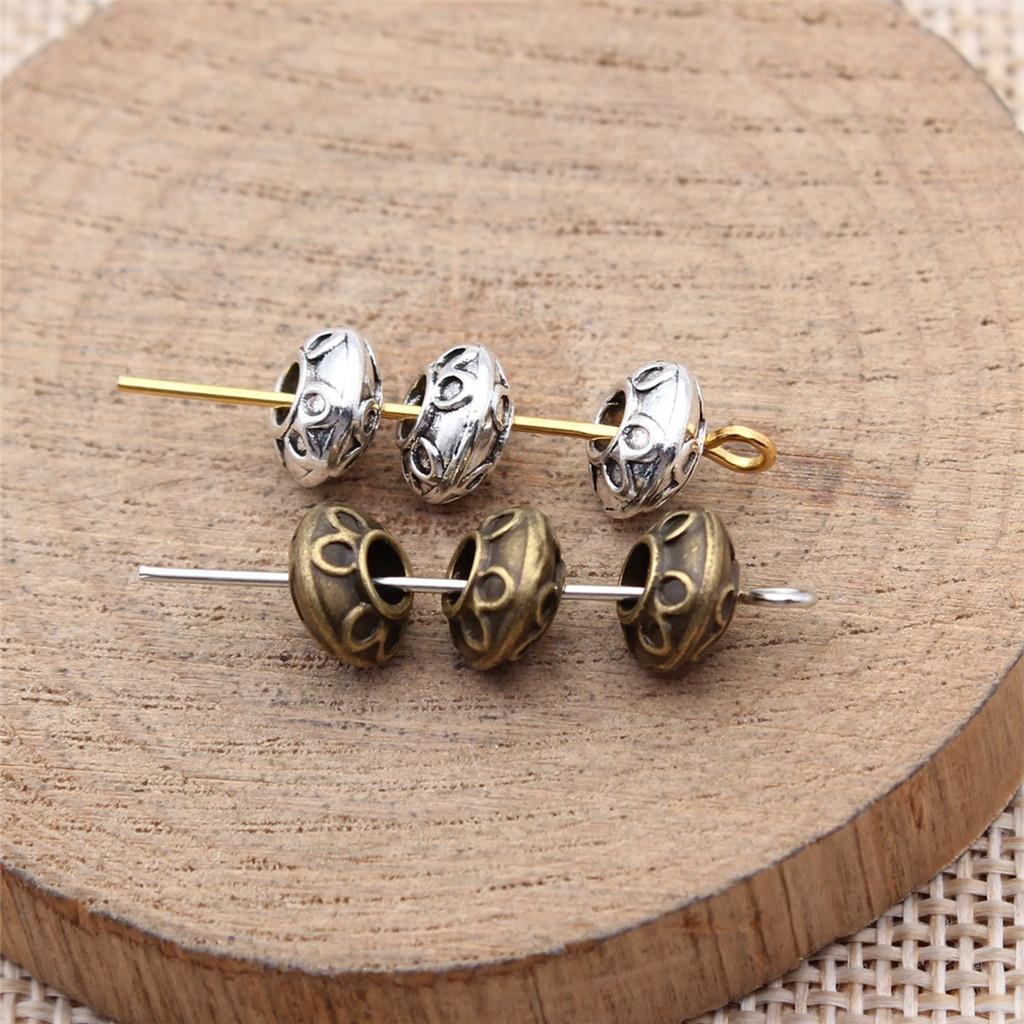 Multi Color Flower Edge Spacer Beads Metal Charms For Jewelry Making Accessories