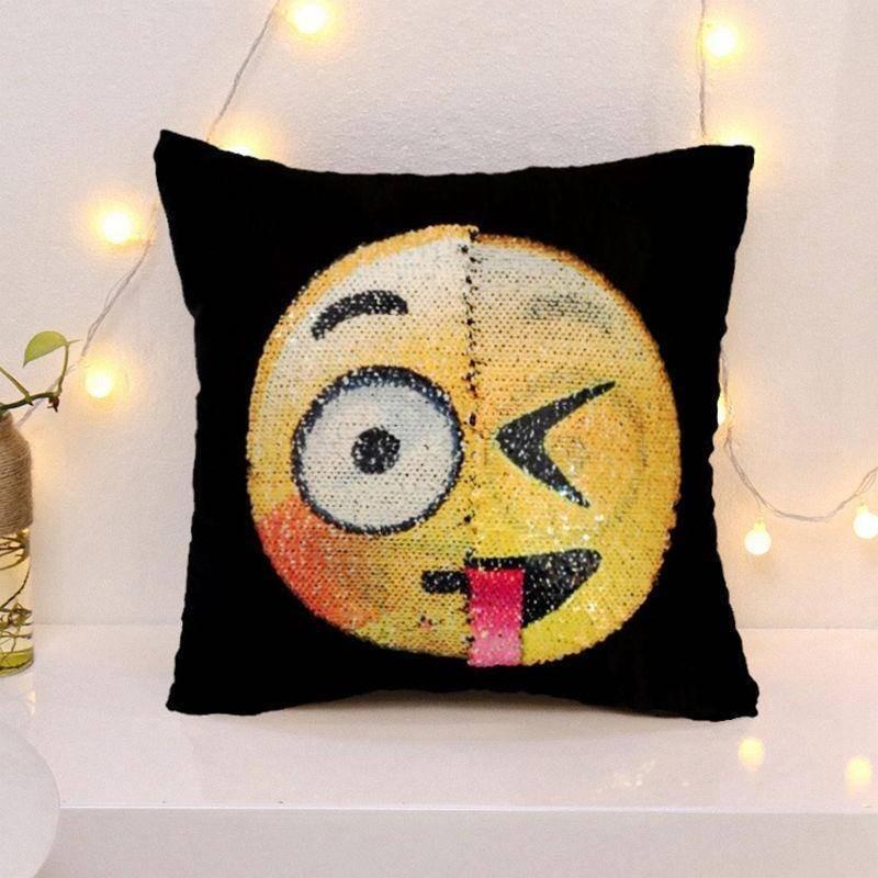 Colorful Double-sided Emoji Mermaid Sequin Pillowcase For Cozy Home Decor