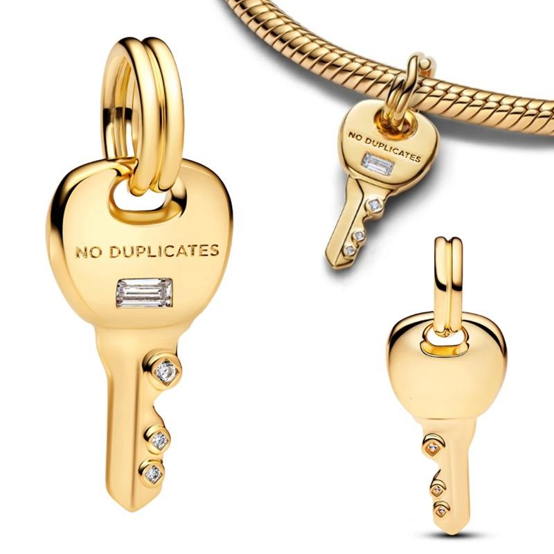 Srebro 925 Klucz Kłódka Zawieszki Serce Miłość Na Zawsze Motyl Skrzynia Skarbów Księżyc Koraliki Bransoletka Biżuteria Prezent dla Kobiet