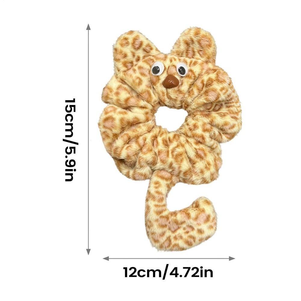 Plush Fabric Plush Cat Headband Cat Shape Plush Scrunchies Kitten Headband  For Girls Women