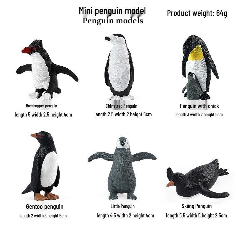 Polar Wildlife Animal Model Toy Set: Polar Bear & Penguin