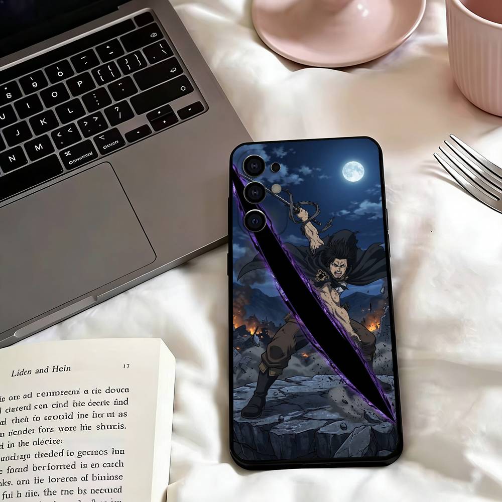 Black C-Clover Yami Sukehiro Phone Case For Samsung S25,S24,S21,S22,S23,S30,Ultra,S20,Plus,Fe,Soft Silicone Black Cover