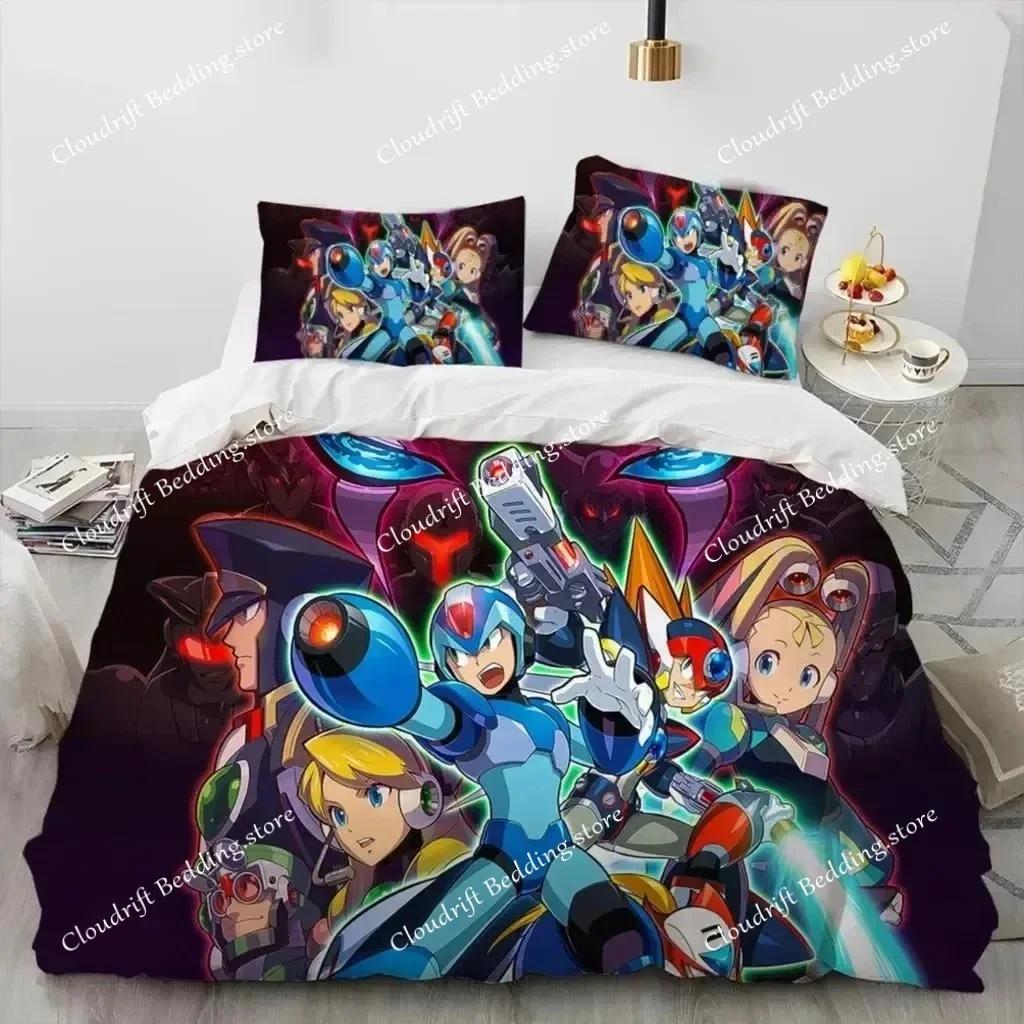3D-Druck Rockman Megaman Spiel Cartoon Bettwäsche Set Jungen Mädchen Twin Queen Size Bettbezug Kissenbezug Bett Kinder Erwachsene026