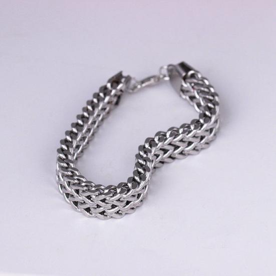 Men Stainless Steel Bracelet Bangle Simple Design Vintage Snake Chain Jewelry