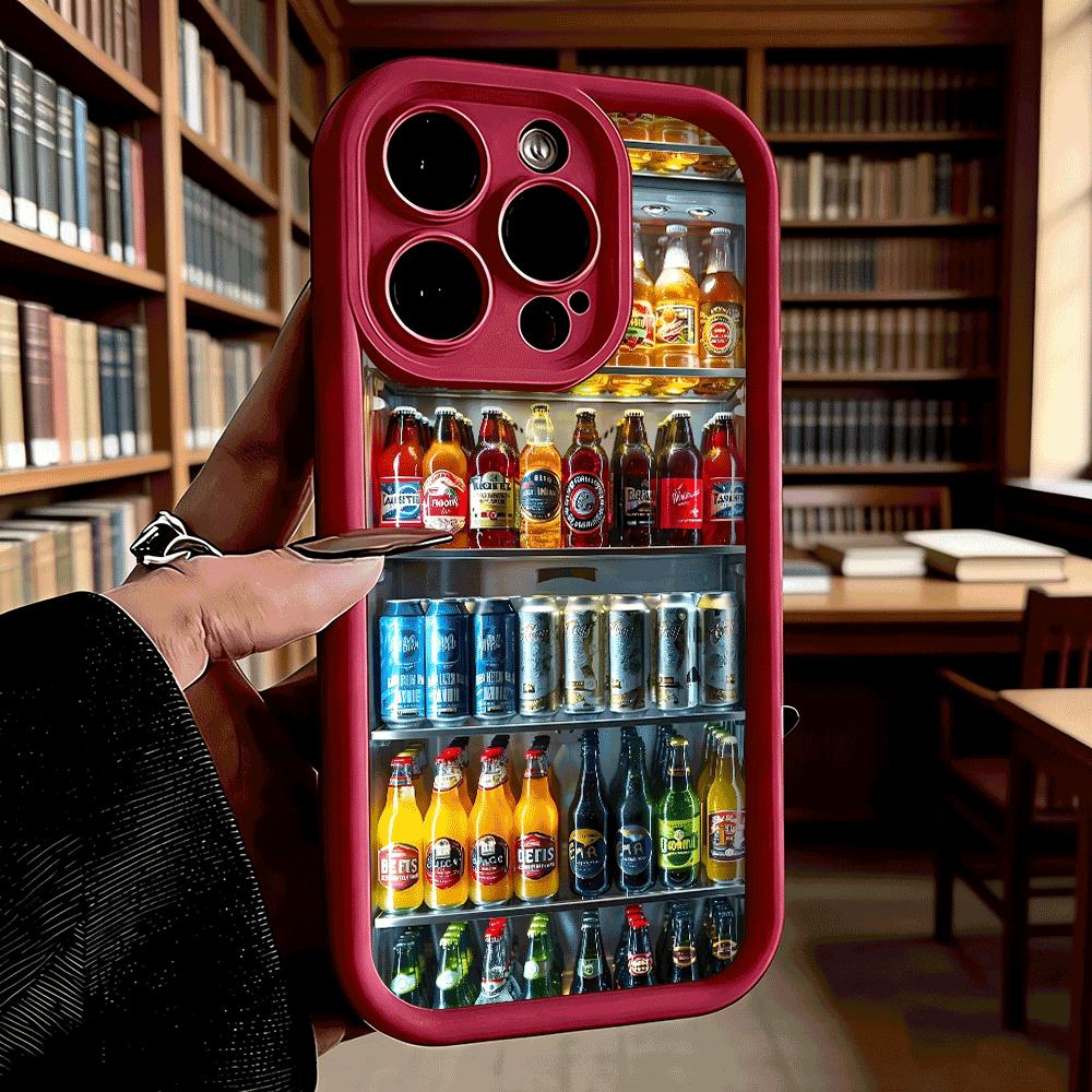 Fridge Full of Beer Bottles Soft TPU Phone Case for iPhone 17 16 15 14 13 12 11 Pro Max Plus Shockproof Anti-Slip Cover