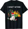 I Regret Nothing Funny Saying Christmas Tree And Cat Xmas T- Shirt