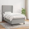 Maison Exclusive - Slatted Bed Base with Mattress Light Grey 90x200 Cm Fabric