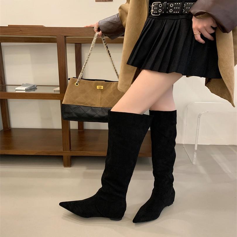 2025 Autumn and Winter New Fashion Versatile Women's Boots, Thin Pointed Stacking Boots, Long Boots, Thin Heels and High Boots