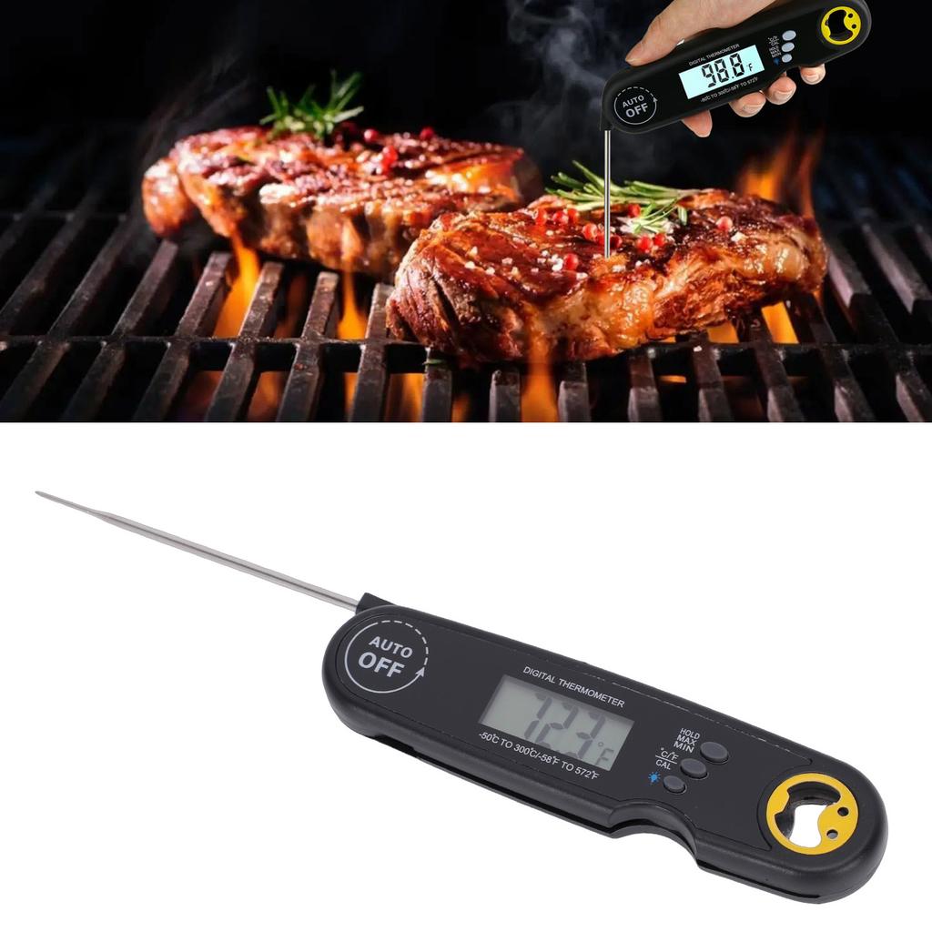 Food Thermometer IPX7 Water Proof Accurate Quick Read Meat Thermometer with Foldable Probe for Kitchen Cooking