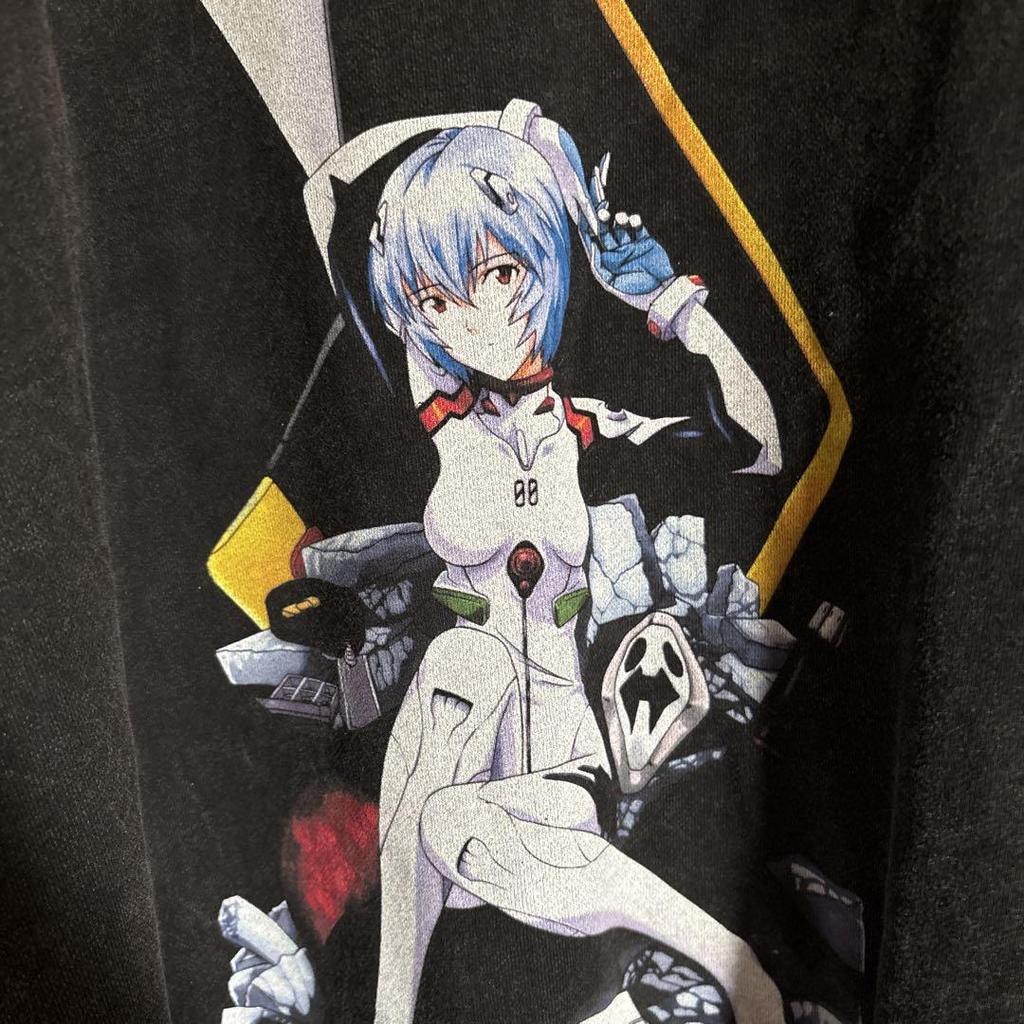 [USED] Evangelion Ayanami Rei Anime Long Sleeve T-Shirt Sweatshirt Black