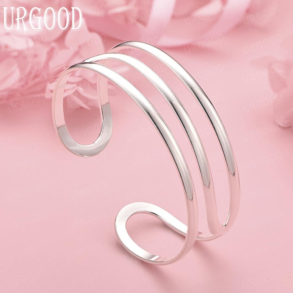 

925 Sterling Silver Wedding Gift Bangle Fashion Jewelry 65mm