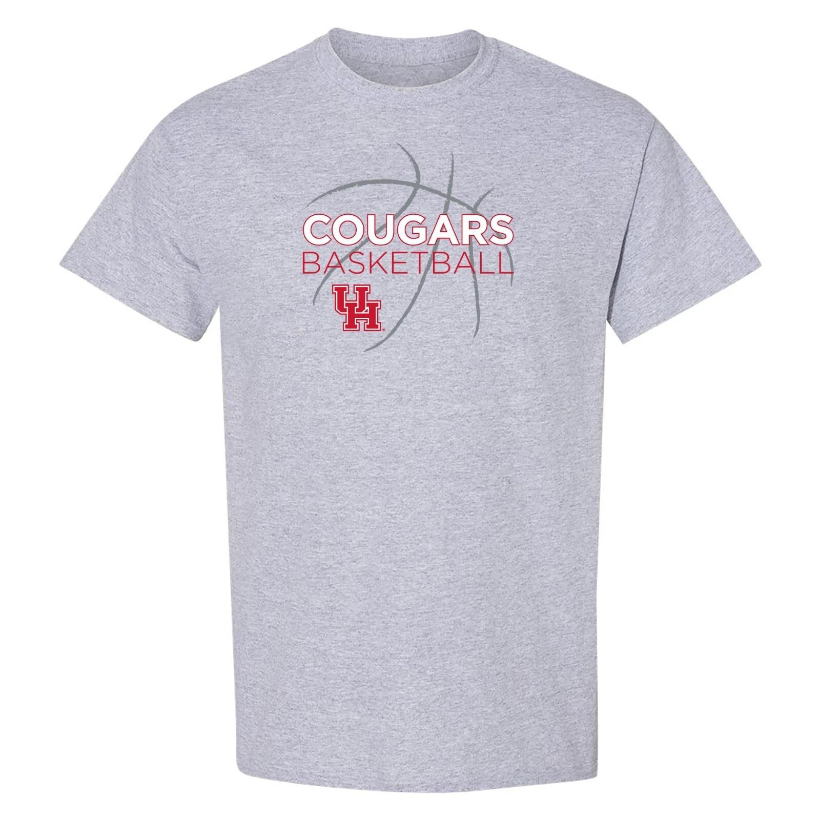 University of Houston Cougars Basketball Sketch T-Shirt - Sport Grey L