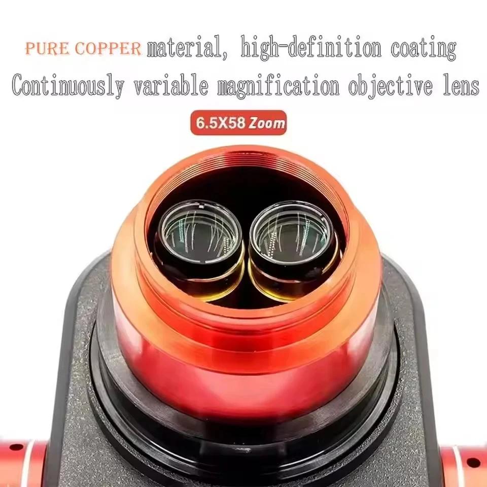 YCS 6558X Ultra HD Trinocular Microscope with Large Base 6.5-58 Zoom 4K Camera for Phone PCB Welding Microscope Tools Set