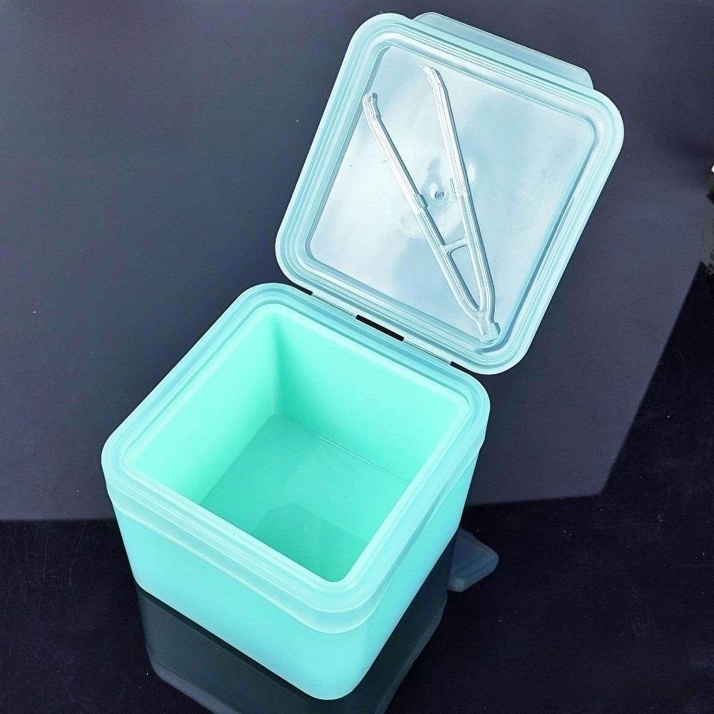 

Double Layer Makeup Remover Cotton Box Square with Tweezers Mini Organizer Box Clear Flip Cover Cotton Pads Storage Box