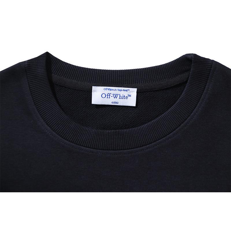Off-White 2026 Herbst und Winter Neu Unvollständiger Buchstabenaufdruck Muster Herren und Damen Rundhals Hoodie