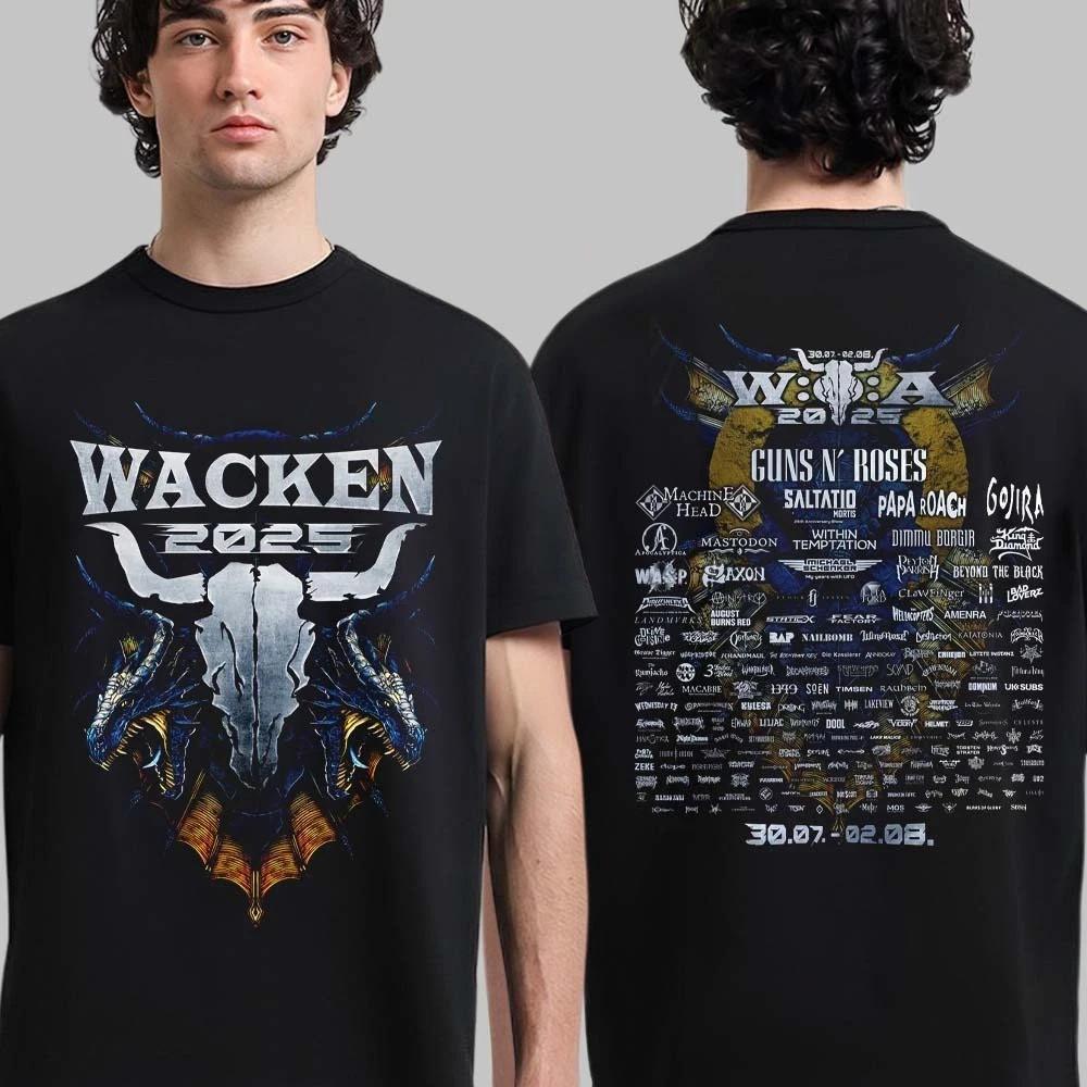 Wacken Open Air 2025 Festival From July 30 To August 2 Dragons Two Sided T-Shirt Unisex T-Shirt XXXL