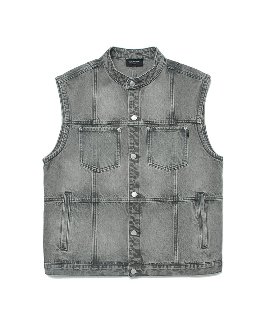 Wkndrs Patch Work Denim Vest (Grey)