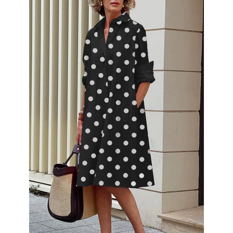Autumn Minimalist Long Sleeved Mid Length Dresses