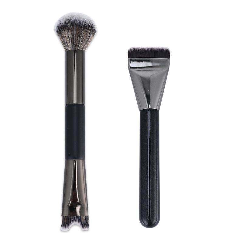 Double-Ended U-Shaped Nose Shadow & Highlighter Brush – Portable Makeup Tool for Foundation & Concealer