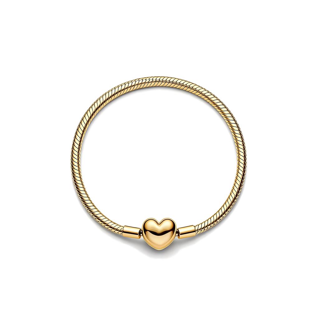 925 Sterling Silver Snake Chain Bracelet for Women Heart Cubic Zirconia Charms Bangle Rose Gold Plated DIY Fashion Jewelry Gift