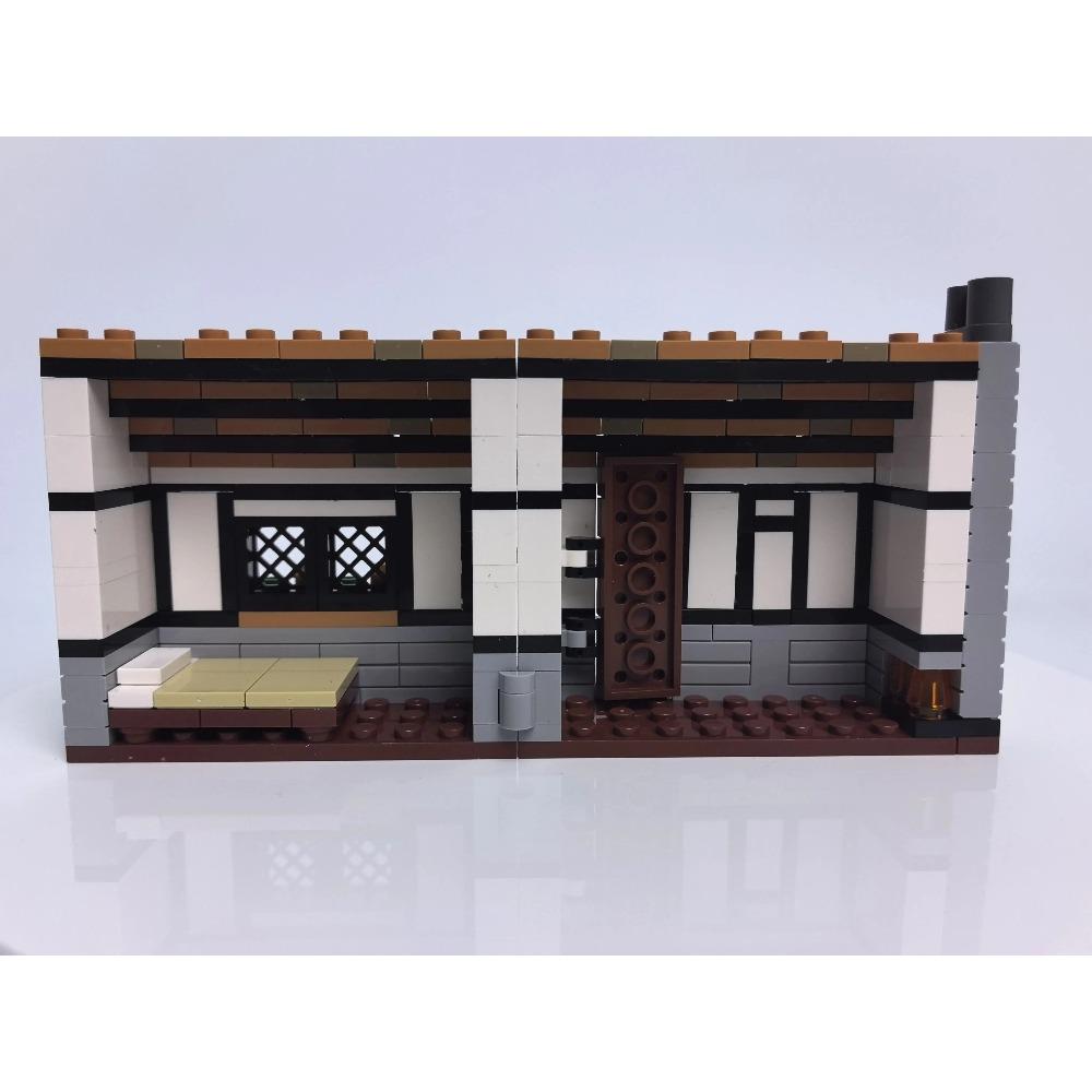 230PCs MOC Street View Medieval Mini House Farmhouse Waterwheel Building Blocks City Architecture Knight Soldier CastleToys Gift