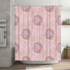 Pink White Rose Shower Curtain Waterproof Decorative Bath Mat Room Decoration Home Textiles