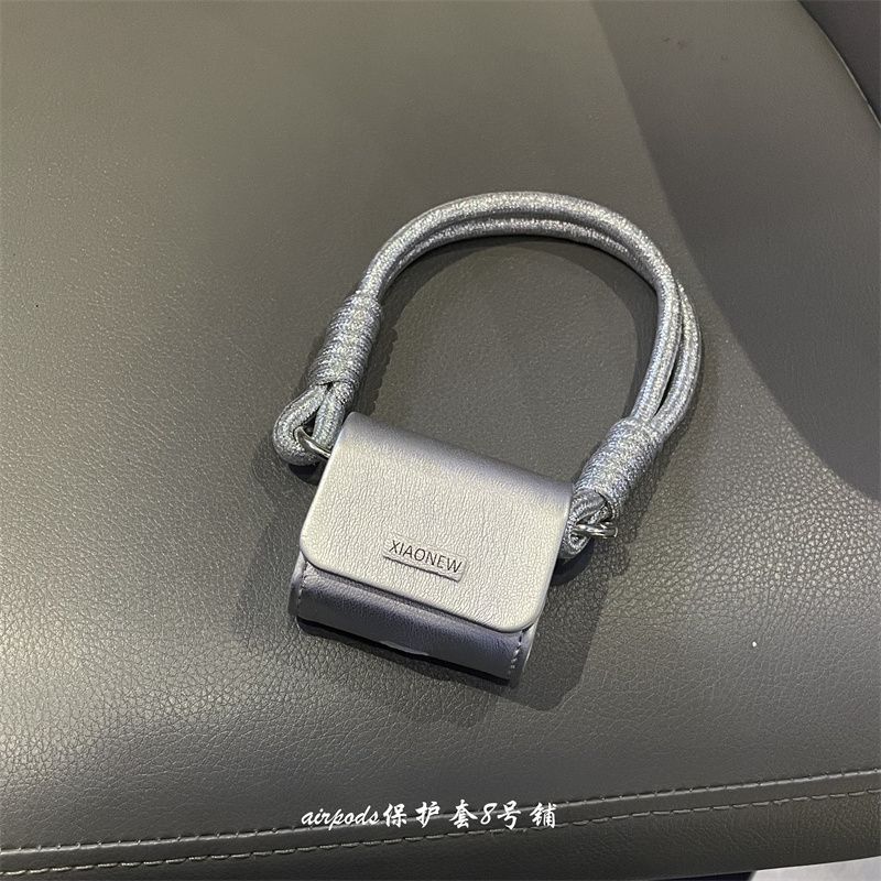 

INS Минималистичный Ретро Кожа Подходит для Apple AirPods Pro Чехол для наушников Защитный чехол 1 поколение 2 поколение 3 поколение Apple Airpods Pro Silver earphone shell + lanyard