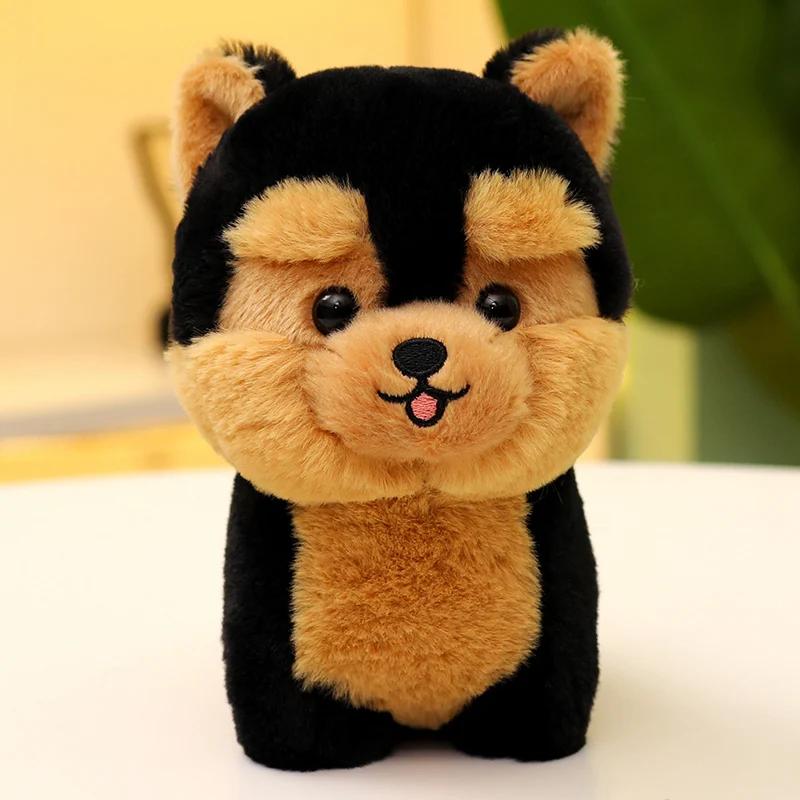 Liebliche Husky Haustiere Simulation Flauschiger Welpe Weiche Puppe Niedlicher Kleiner Chow Pomeranian Corgi Plüschtiere mit Anhänger Geschenk Für Mädchen 25-50cm