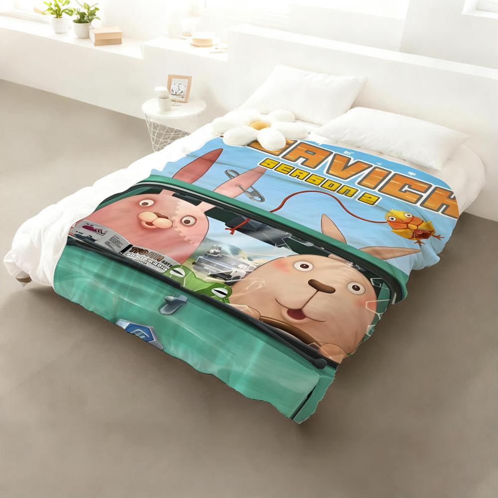

Cartoon Usavich Throw Flannel Throw Blanket: Soft Kid-Friendly Warm Anti-Static All Season Washable Couch Bed Home 75x90cm