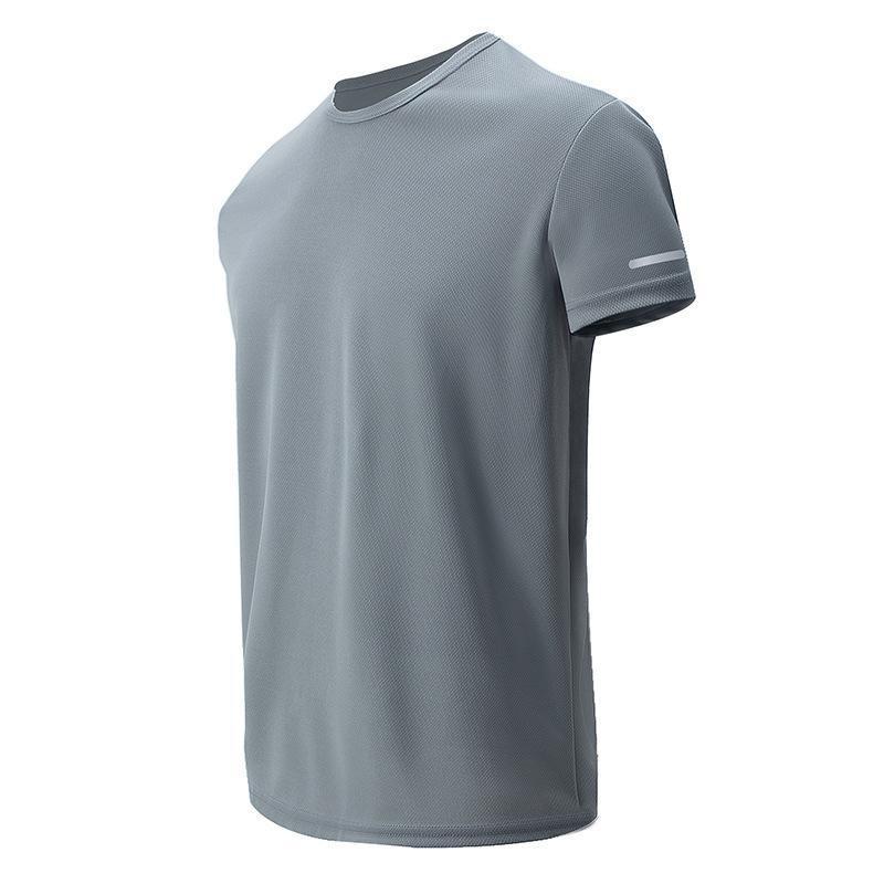 1/4 Pcs Summer Men's Leisure Sports Multicolor Quick-drying Short-sleeved Teens Loose Solid Color Running Fitness Playing T-shir