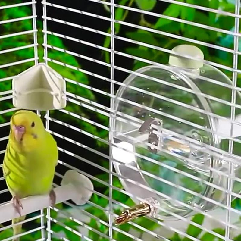 Auto Touch Activated Bird Waterer 250ml Corrosion Resistant Cage Attachment Water Dispenser for Low Waste Watering