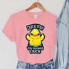 Cartoon DUCK T-Shirts Women's Animals Clothing DUCK YOU! YOU DUCKING DUCK Print Vintage Women TShirts Anger DUCK Female T-Shirts