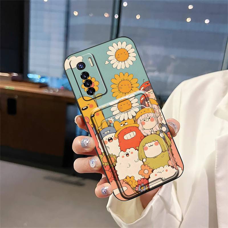 Fashion Design Shockproof Phone Case For Tecno Camon17 Pro Cover Card bag protective TPU Dirt-resistant Cartoon Silicone