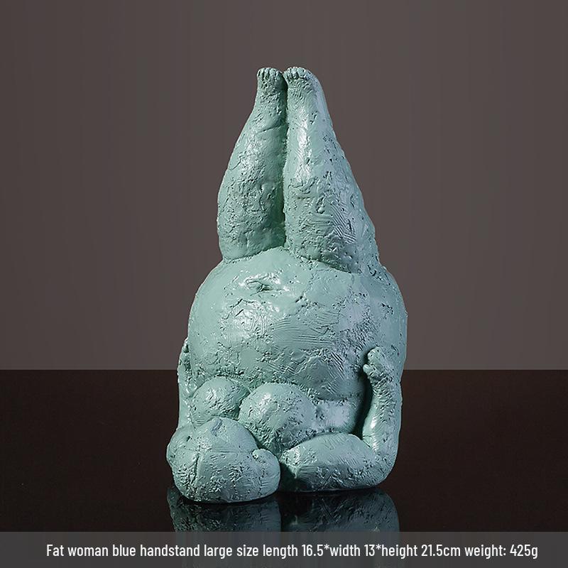 Abstract Yoga Sculpture: Elegant Curvy Woman Artwork for Home Decor