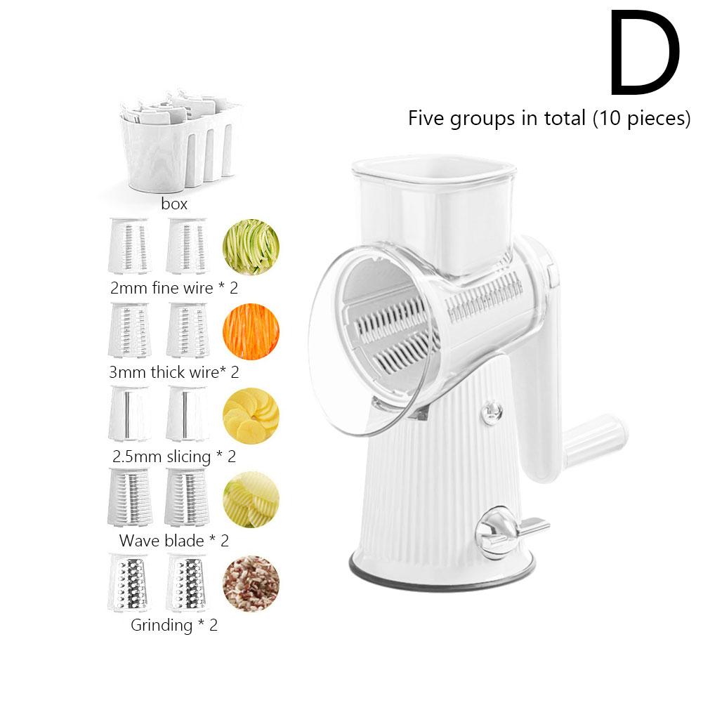 NEW 5 In 1 Rotary Cheese Grater With Handle Manual Suction Strong Nuts Shredder Slicer Base With Vegetable Grinder Graters V1Z5
