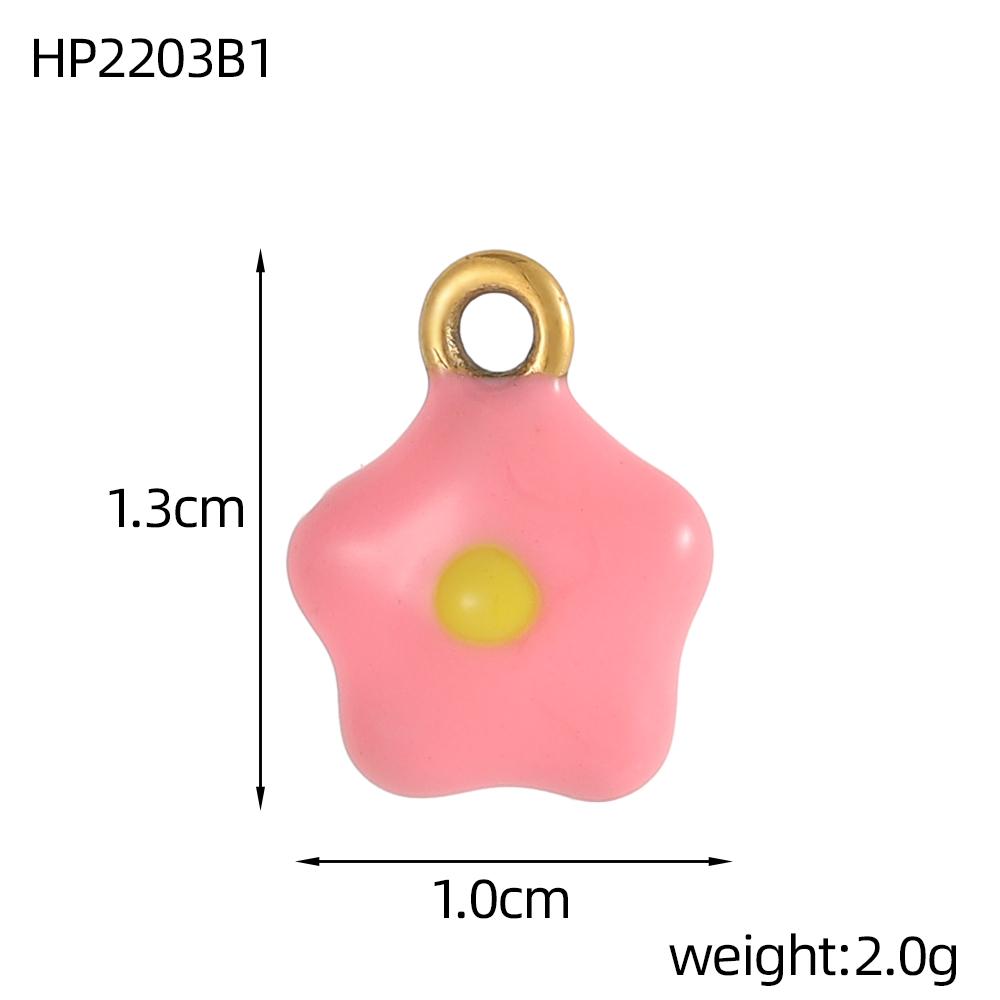 CARLIDANA Personalized Flower Stainless Steel Rabbit Pendant Strawberry Gold Plated Charm ice cream Enamel DIY Accessories