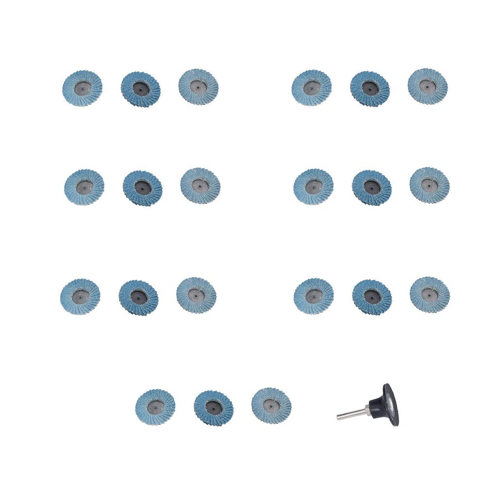 31 Stück 2 Zoll/5 cm flache Fächerscheibe, Körnung 40/60/80, blaues Zirkonoxid-Aluminiumoxid zum Schleifen, Mischen, Schleifen