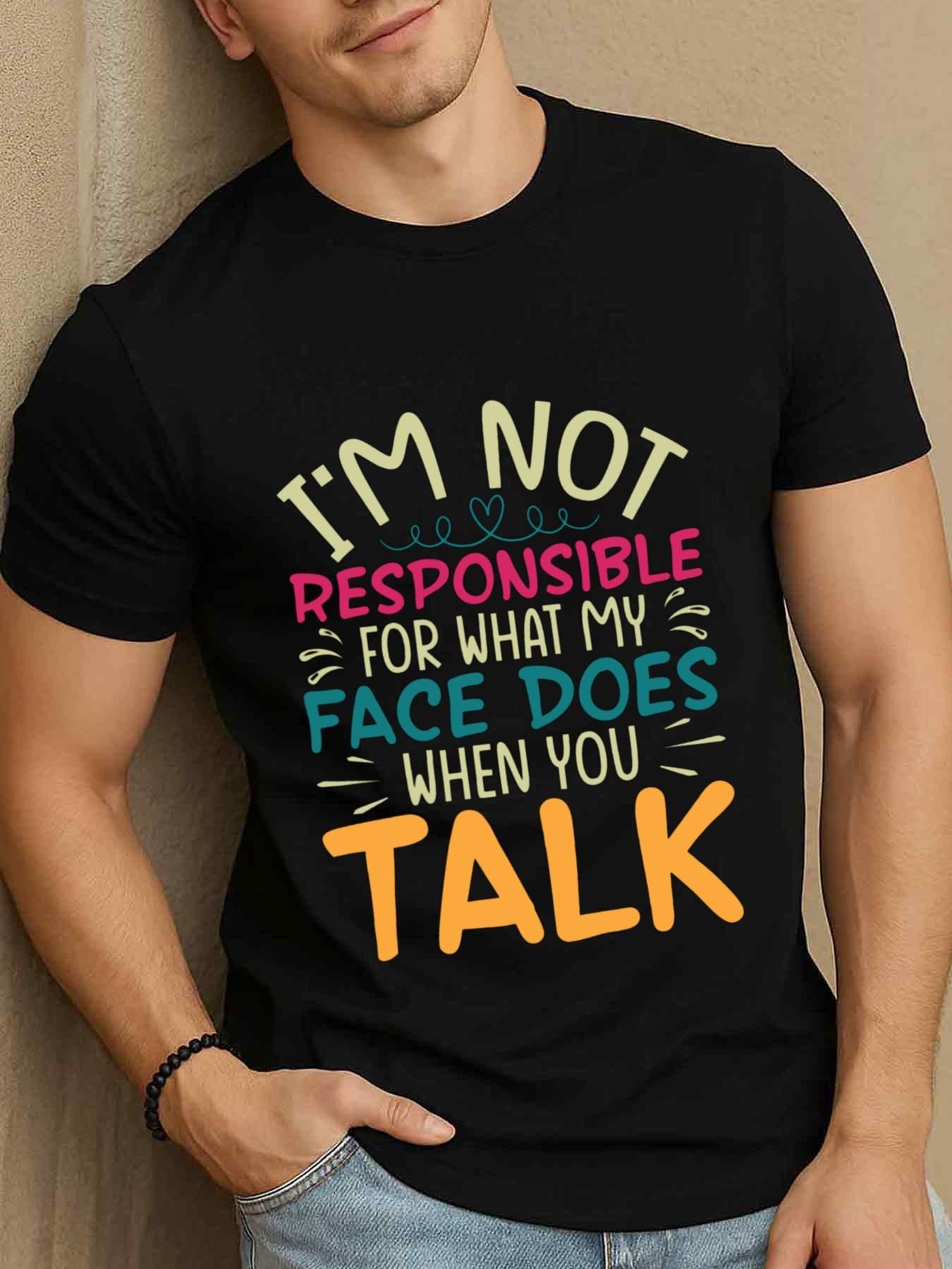 Men s T-Shirt Y2K Slogan Multicolor 2XL
