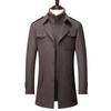 Men's Mid-Length Wool Blend Overcoat - Thickened Winter Coat