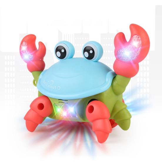 Electric Crab Toy Light And Music Battery Powered Pull String Cute Crab Walking Laterally Educational Interactive Toys Boys Girls Walking