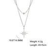 Boho North Star Moon Pendant Necklace Stainless Steel Double Layer Clavicle Necklaces Kpop Jewelry Gift for Women