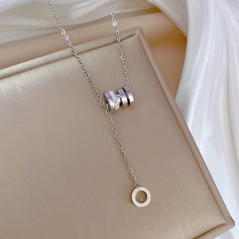 Full Titanium Steel Geometric Animal Minimalist Real Gold Necklace for Women - Collarbone Chain